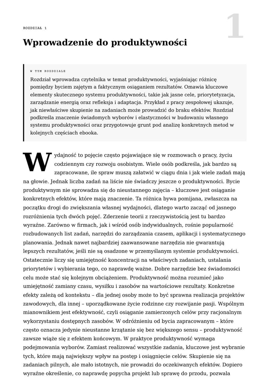 Otwarcie rozdziału — Jak zbudować system produktywności, który faktycznie działa