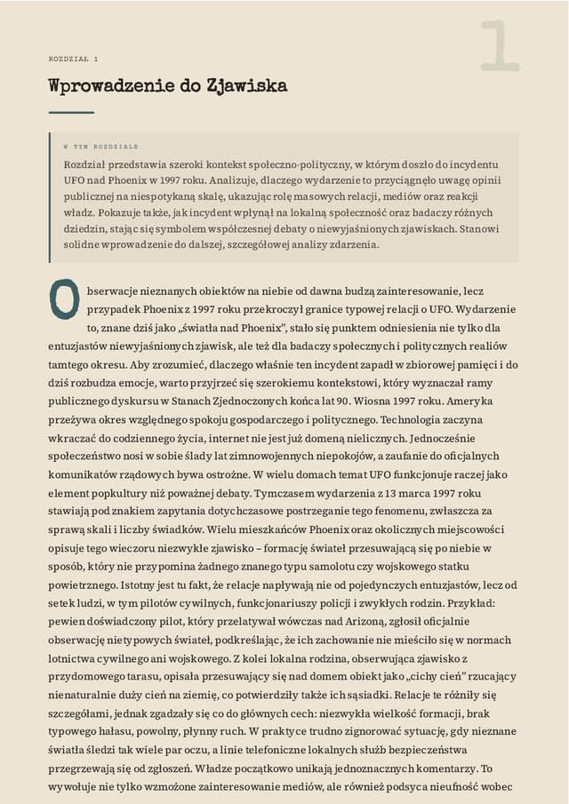 Otwarcie rozdziału — UFO nad Phoenix: analiza jednej z najsłynniejszych obserwacji