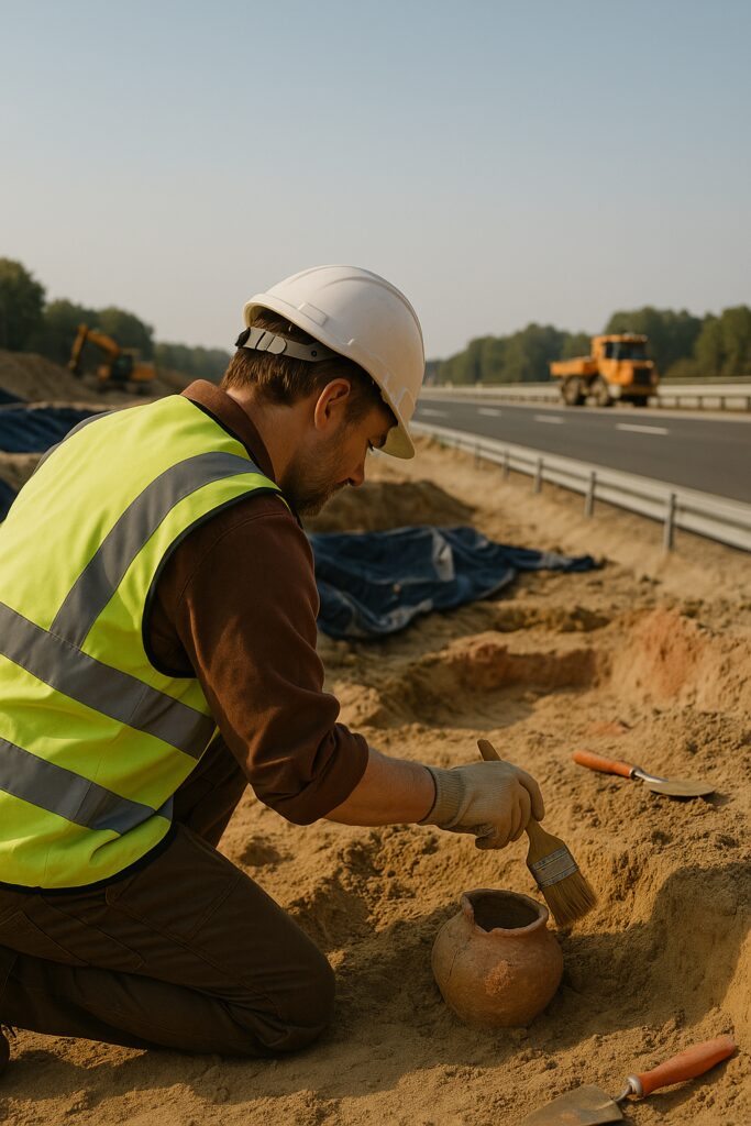 Okładka ebooka: Zabytki odkryte podczas budowy autostrad w Polsce